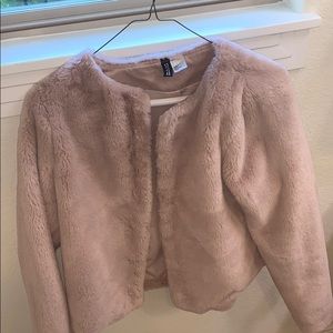 Light pink fur jacket
